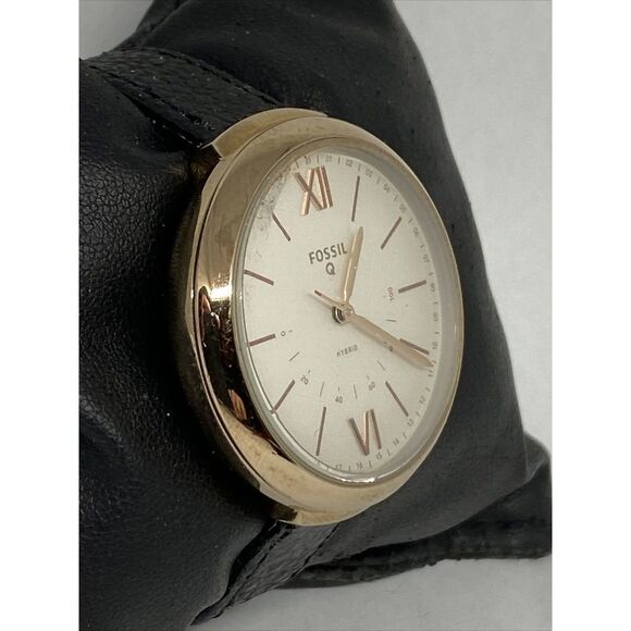 Fossil Hybrid FTW5023 Womens Black Leather Analog Dial Genuine Smart Watch CM625 - Picture 5 of 12